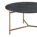 Mesa de Centro Redonda Lotus Preta e Bronze