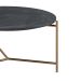 Mesa de Centro Redonda Lotus Preta e Bronze