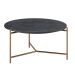 Mesa de Centro Redonda Lotus Preta e Bronze
