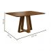 Mesa de Jantar Retangular com Tampo Laminado Madeira Frame Nogueira 120cm