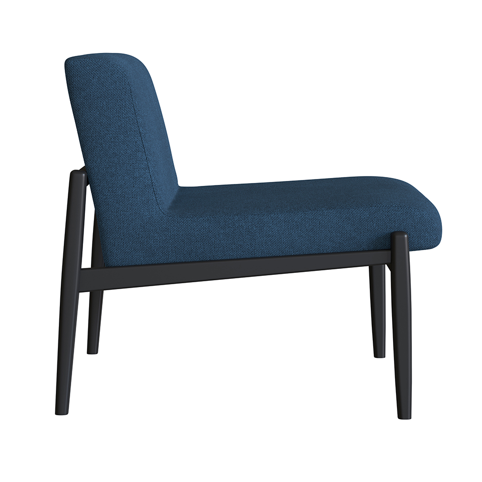 Poltrona Narvi Poliéster Azul Marinho e Preta