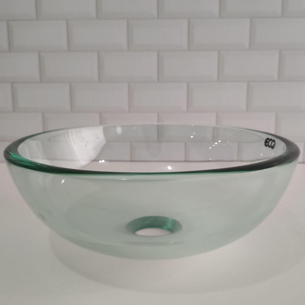 Cuba De Vidro Verde Para Banheiro Lavabo Redondo Cuba de Apoio 30cm