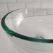 Cuba De Vidro Verde Para Banheiro Lavabo Redondo Cuba de Apoio 30cm