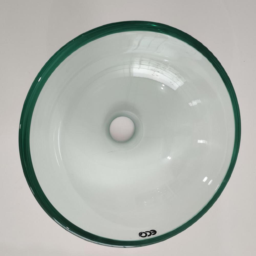 Cuba De Vidro Verde Para Banheiro Lavabo Redondo Cuba de Apoio 30cm