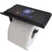Porta Papel Higiênico Preto De Parede Com Suporte Apoio De Celular