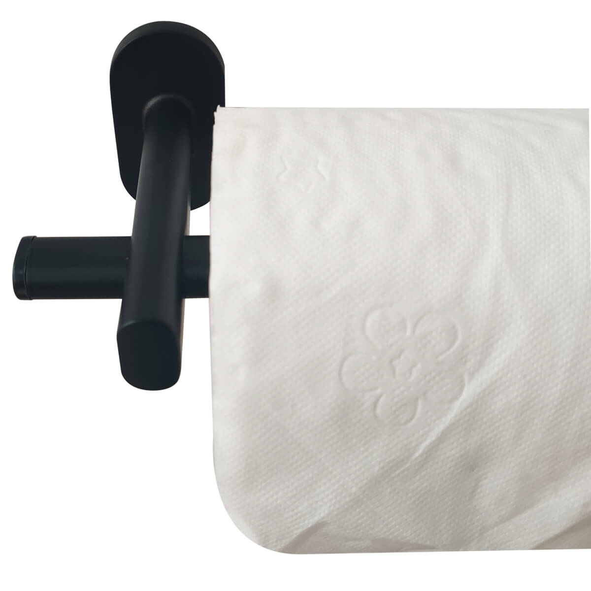 Suporte Papeleira Preto Porta Papel Higiênico Oval de Parede Banheiro Lavabo