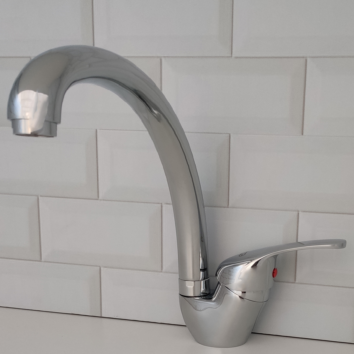 Torneira Bica Alta De Latão Cromado Monocomando Para Cozinha Eco Metais