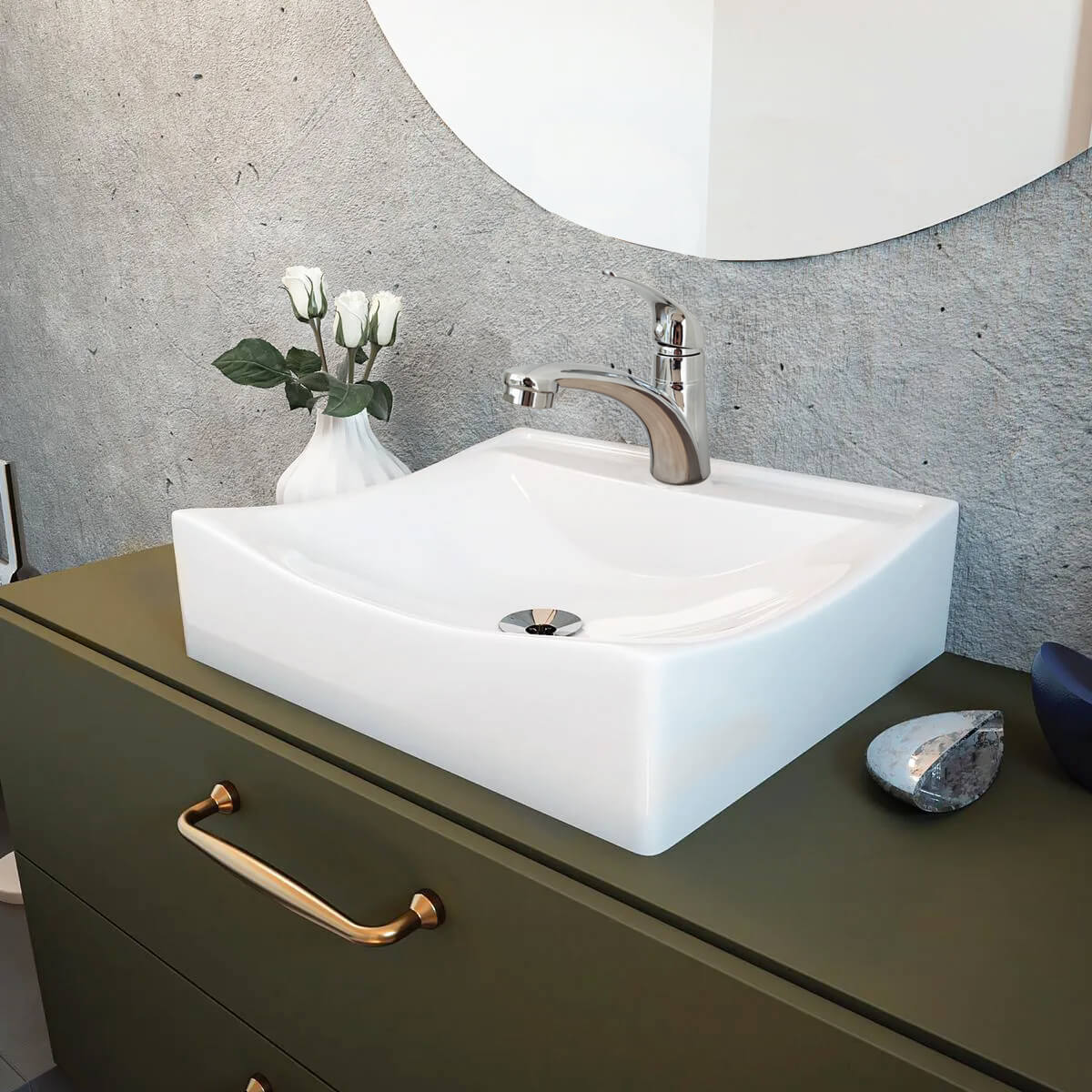 Torneira de Mesa ou Bancada Alavanca Água Fria Banheiro Lavabo