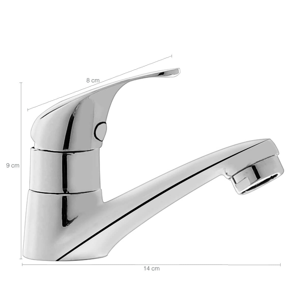 Torneira de Mesa para Banheiro Água Fria com Alavanca Cromado Eco