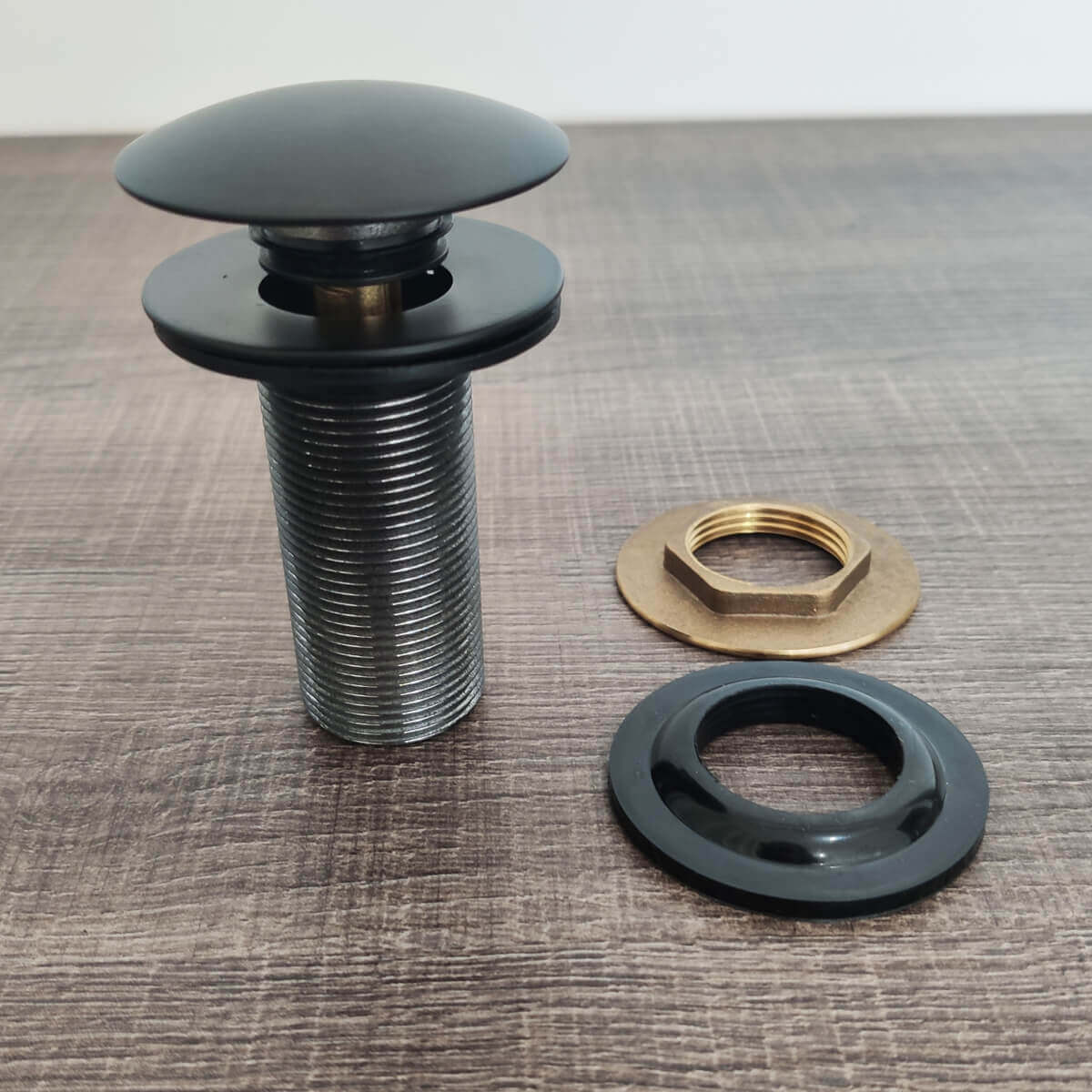 Válvula Click Preto Escoamento Pia Ralo para Cuba Banheiro Lavabo
