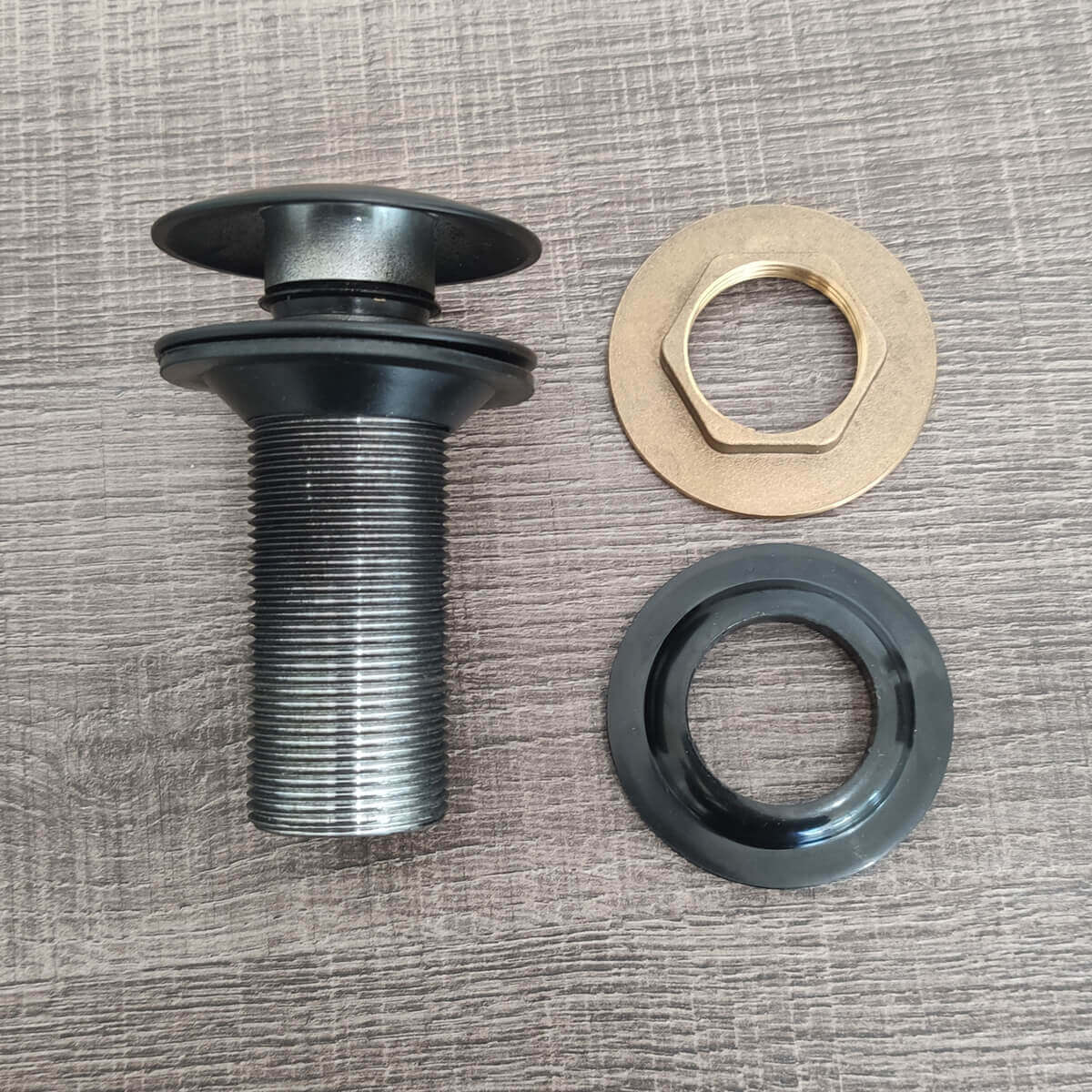 Válvula Click Preto Escoamento Pia Ralo para Cuba Banheiro Lavabo