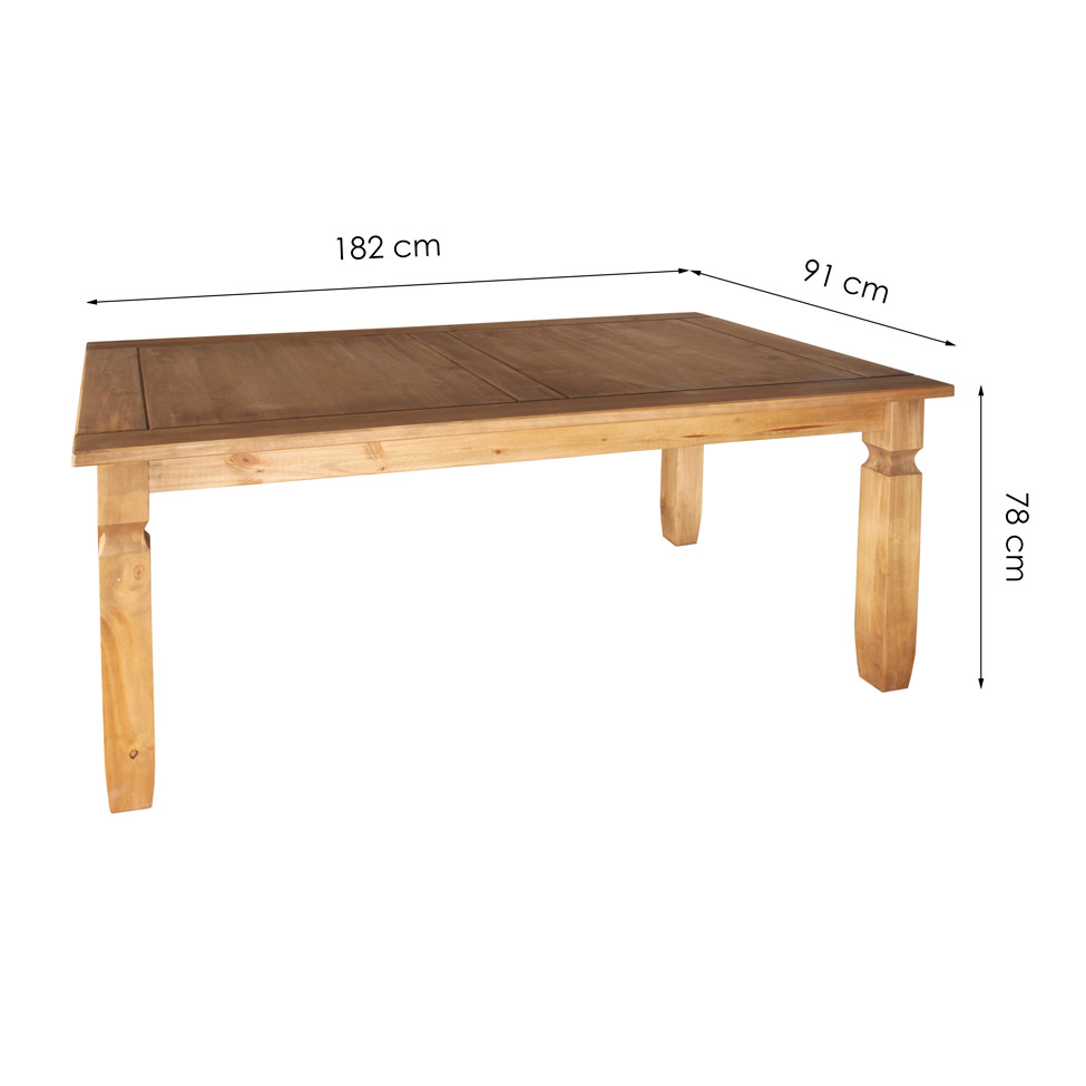 Mesa de Jantar Retangular Corona Mel 180 cm