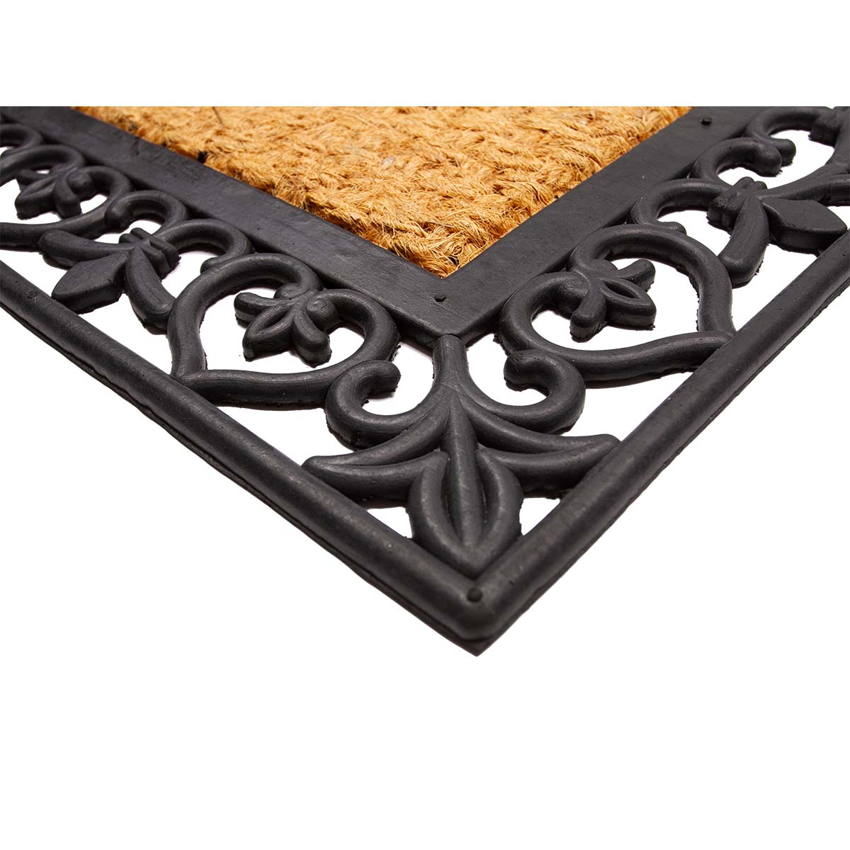 Capacho Fibra de Coco Prime 22 Bege-Preto 0,45X0,75M