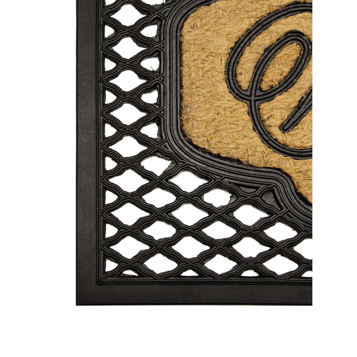 Capacho Fibra de Coco Prime 23 Bege-Preto 0,45X0,75M