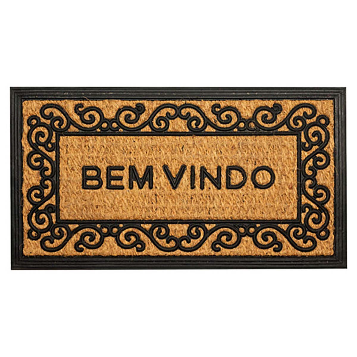 Capacho de Borracha Alagoas 02 Bege-Preto 0,33X0,60M