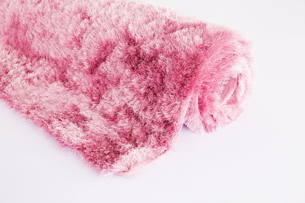 Tapete Quarto Sala Retangular Peludo Felpudo Rosa 50X1M