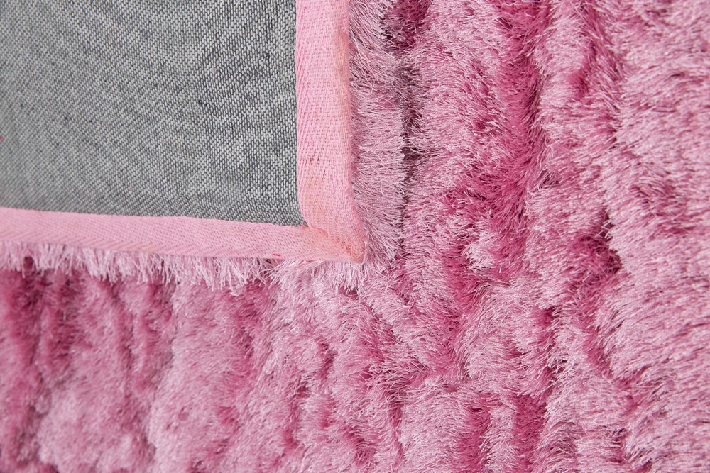 Tapete Quarto Sala Retangular Peludo Felpudo Rosa 50X1M