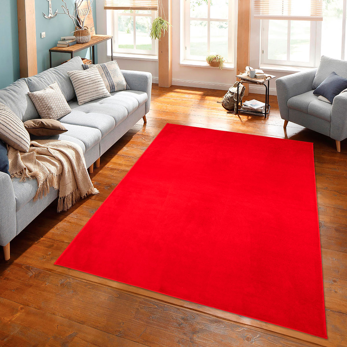 Tapete Sala Antiderrapante Carino 06 Vermelho 2,80X4,00M