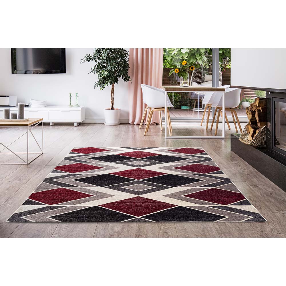 Tapete para Sala Belga Antuérpia 4 Vermelho-Bege 2,50X3,00M