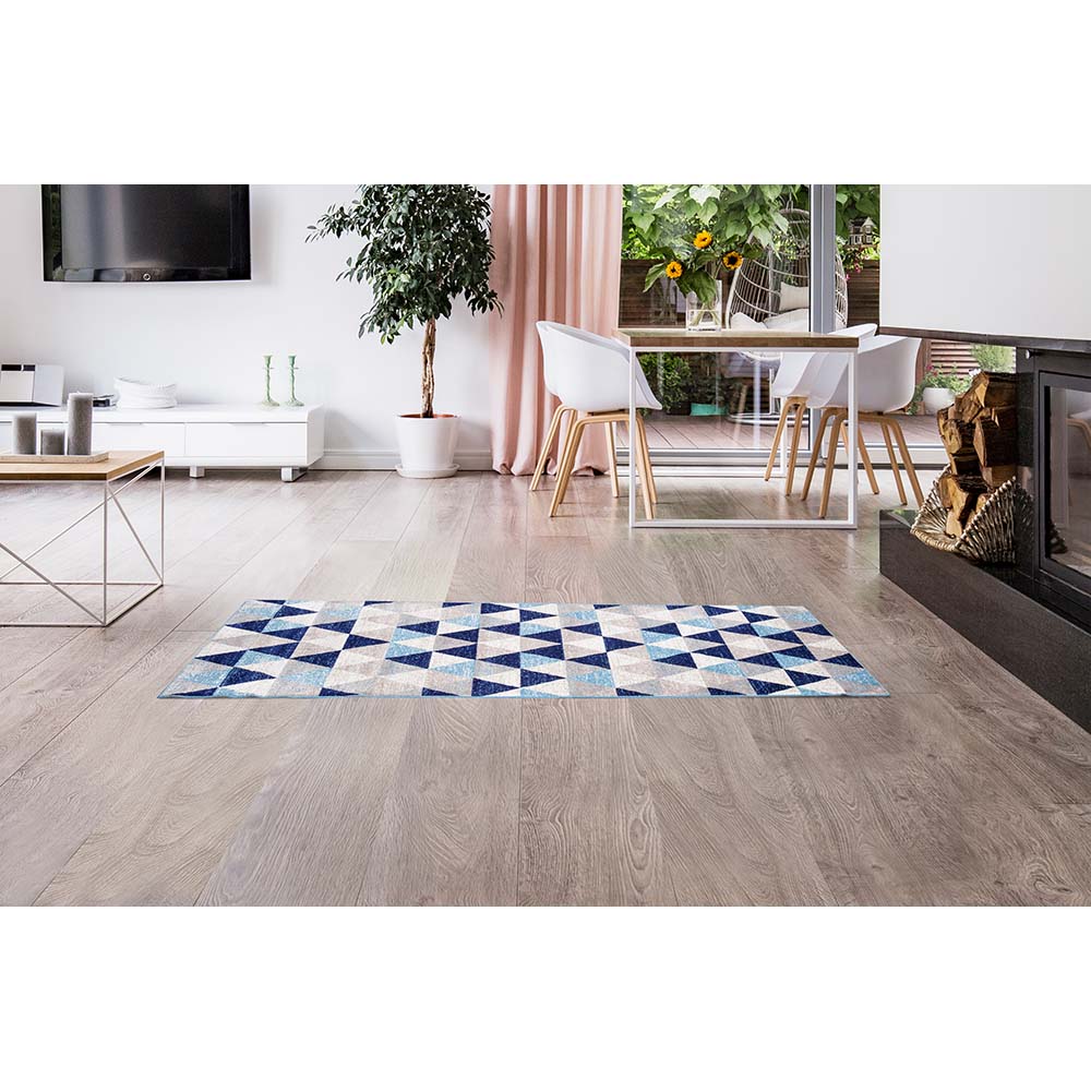Tapete para Sala Belga Antuérpia 6 Azul-Bege 2,50X3,80M