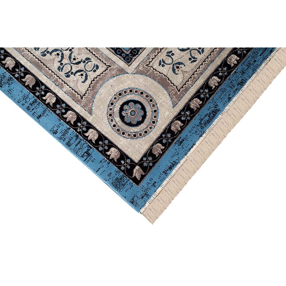 Tapete para Sala Belga Bruxelas 9 Azul 1,00X1,40M - Edantex