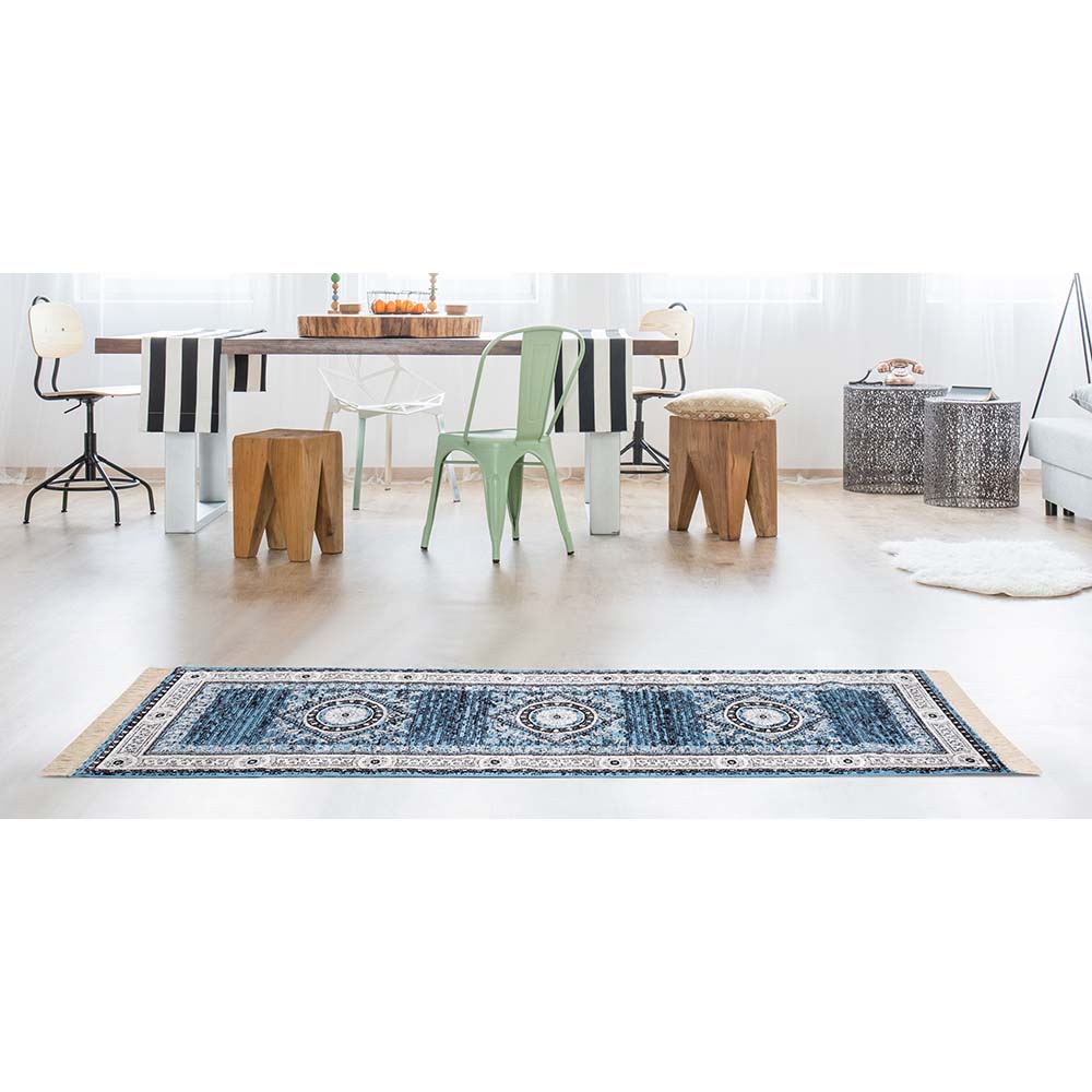 Tapete para Sala Belga Bruxelas 9 Azul 2,50X3,80M - Edantex