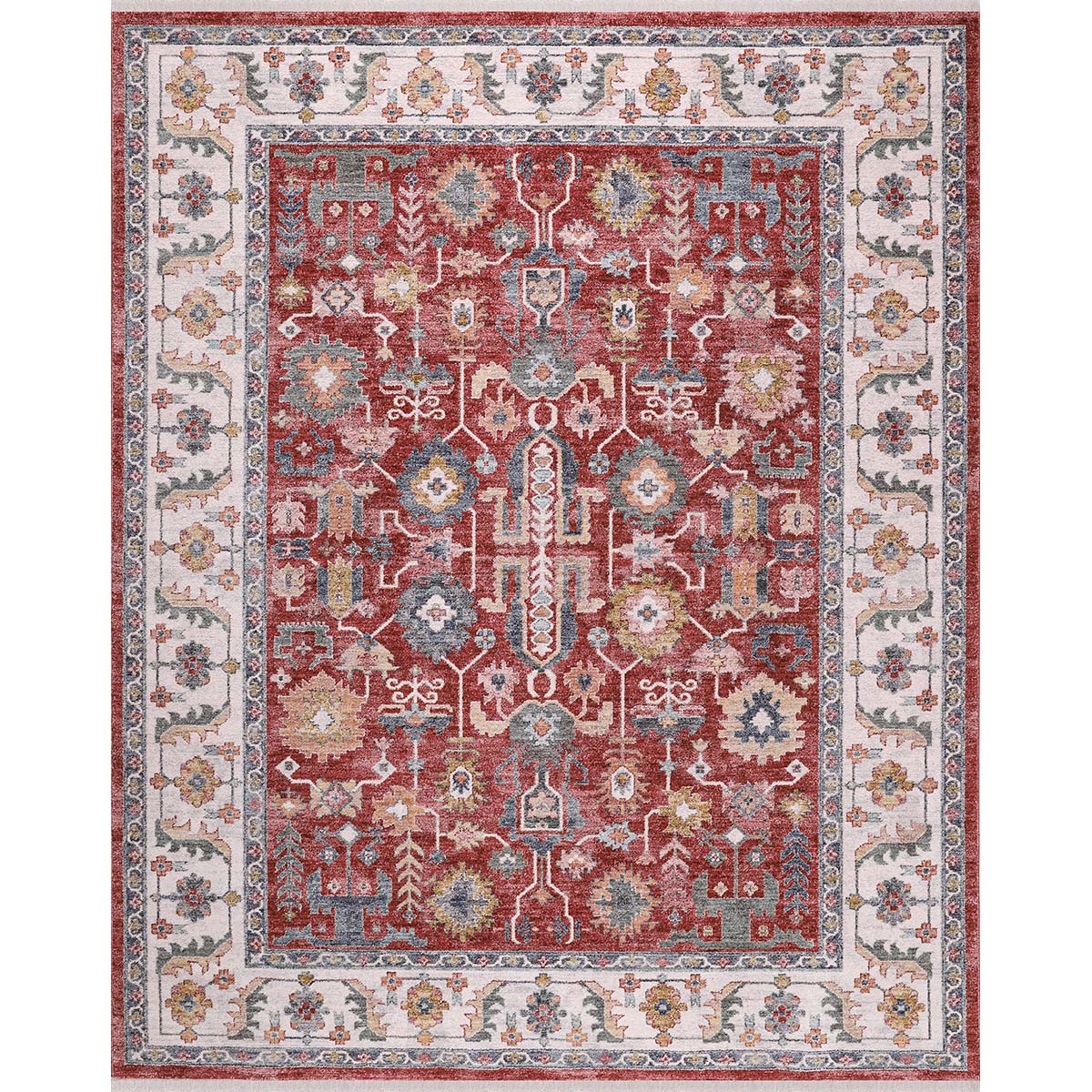Tapete para Sala Coliseo 04 Vermelho e Cinza 2,50X3,10M