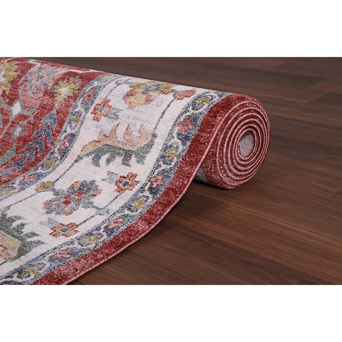 Tapete para Sala Coliseo 04 Vermelho e Cinza 2,50X3,10M
