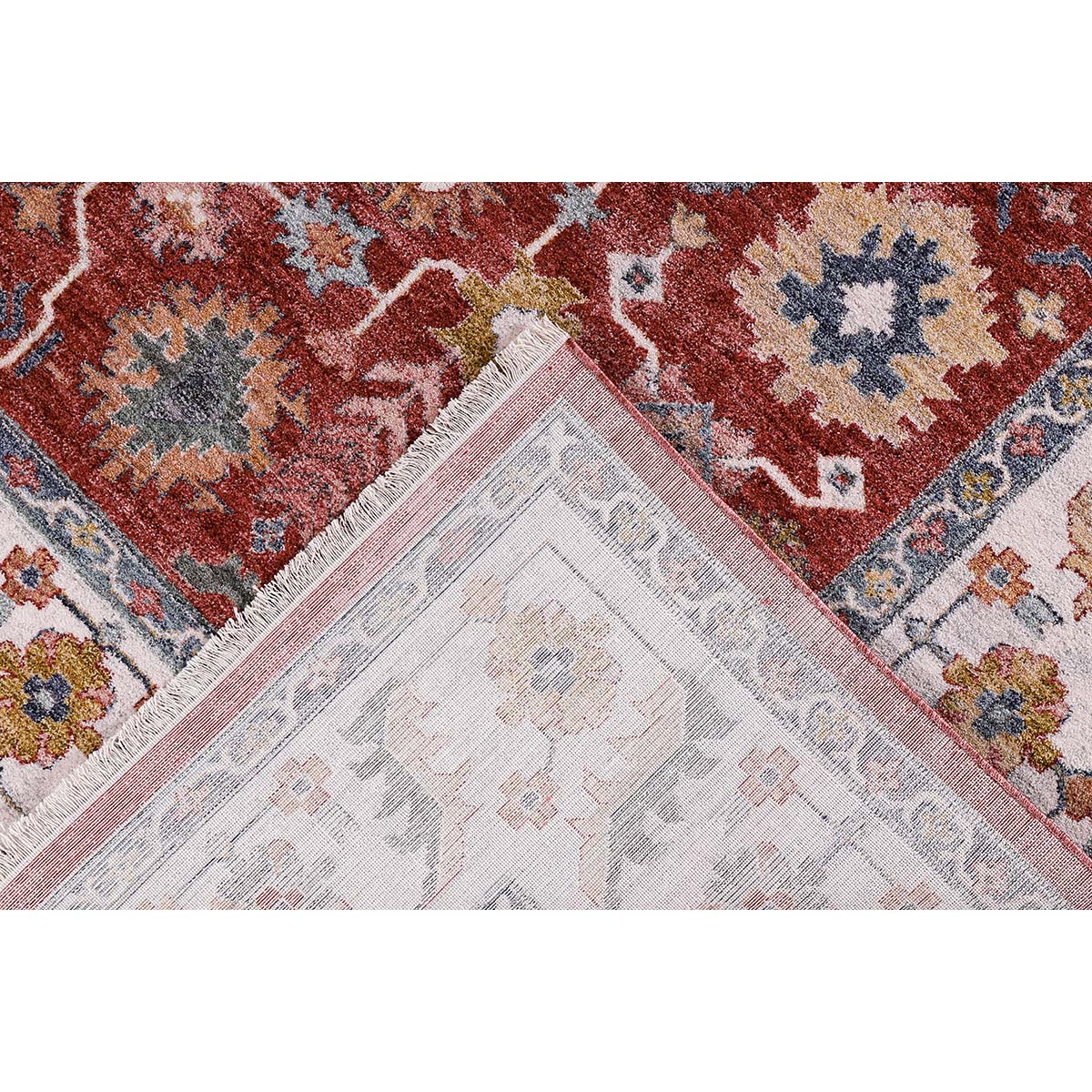 Tapete para Sala Coliseo 04 Vermelho e Cinza 2,50X3,10M