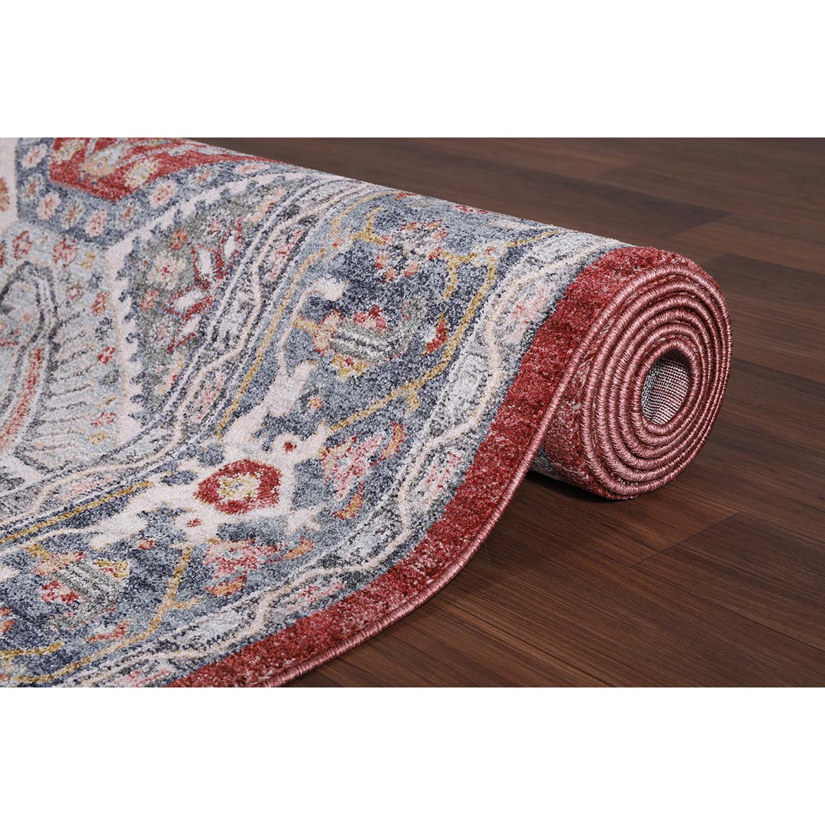 Tapete para Sala Coliseo 05 Cinza e Vermelho 2,50X3,10M
