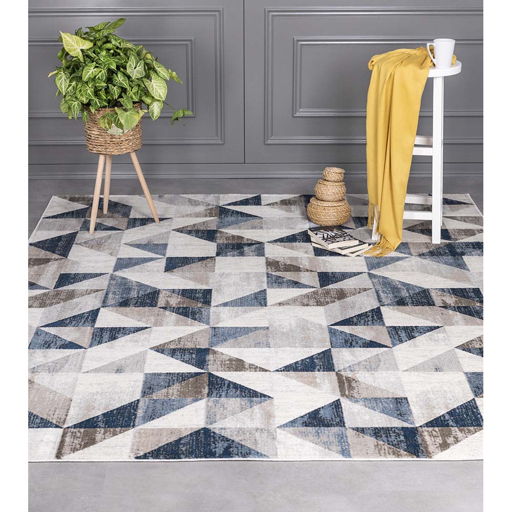 Tapete para Sala Condor 04 Azul-Cinza 2,50X3,00M - Edantex