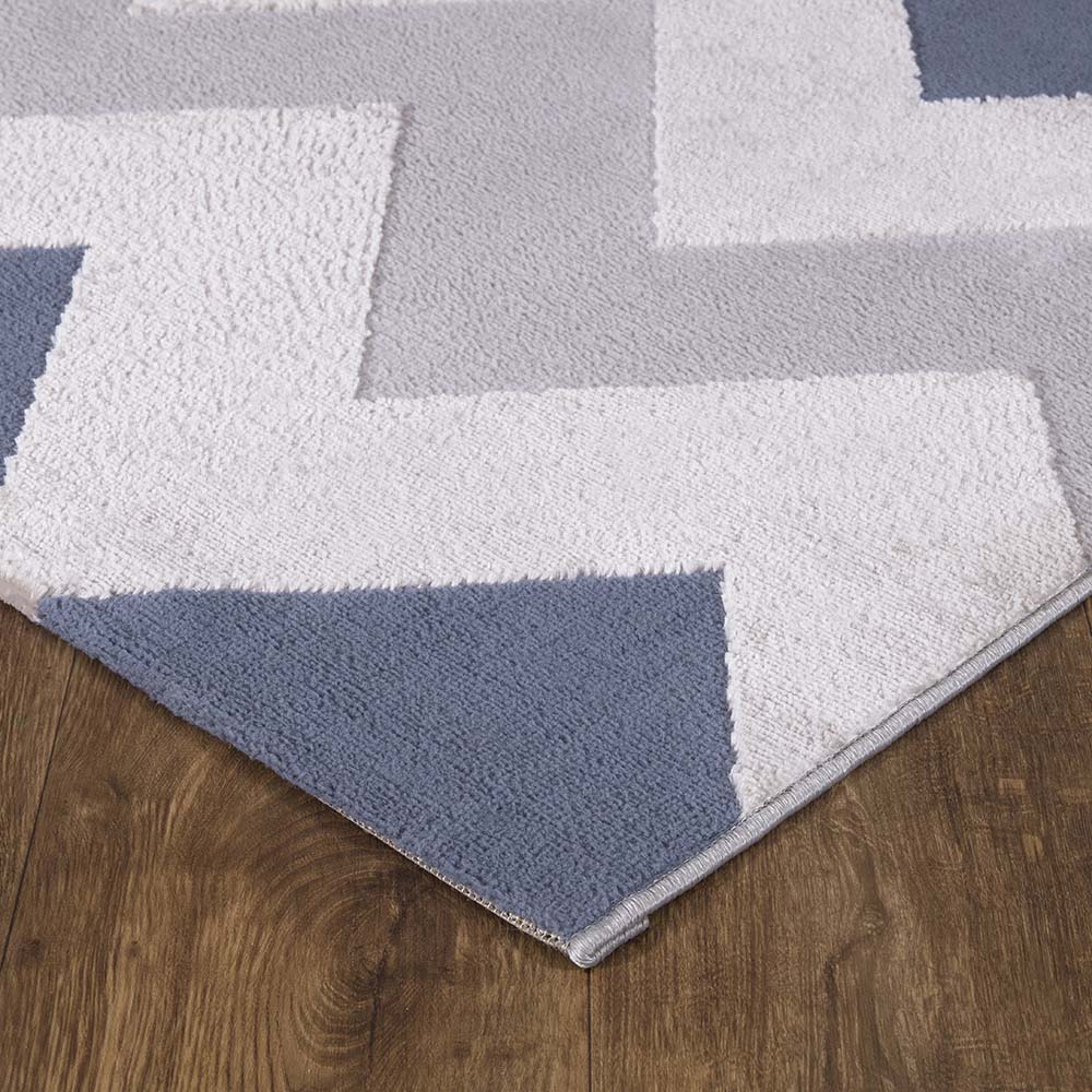 Tapete para Sala Nilo 05 Azul e Bege 2,50X3,00M - Edantex