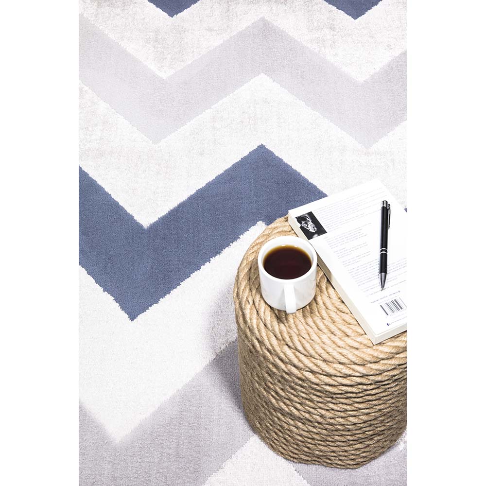 Tapete para Sala Nilo 05 Azul e Bege 2,50X3,00M - Edantex