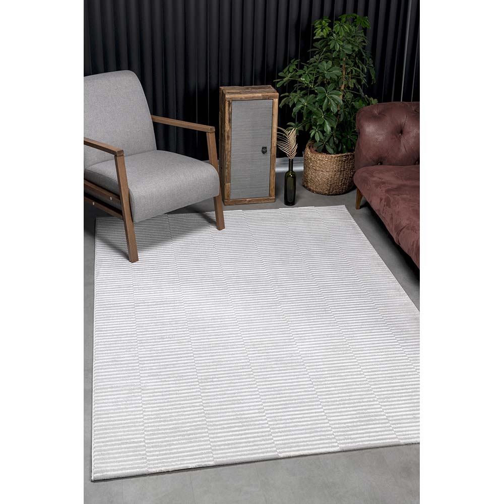 Tapete para Sala Sofia 04 bege e cinza 1,00X1,40M - Edantex