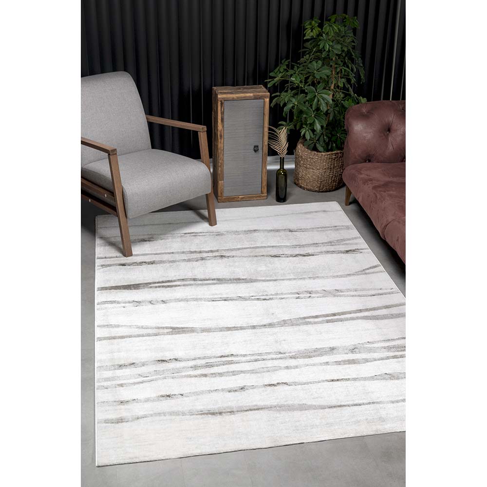 Tapete para Sala Sofia 07 bege e cinza 1,40X2,00M - Edantex