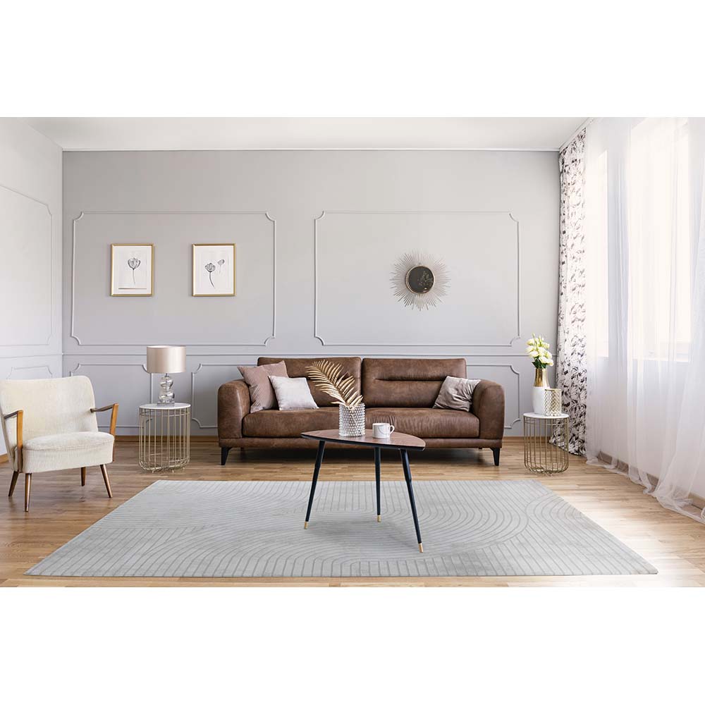 Tapete para Sala Sofisticato 01 Off White-Cinza 3,00X4,00M