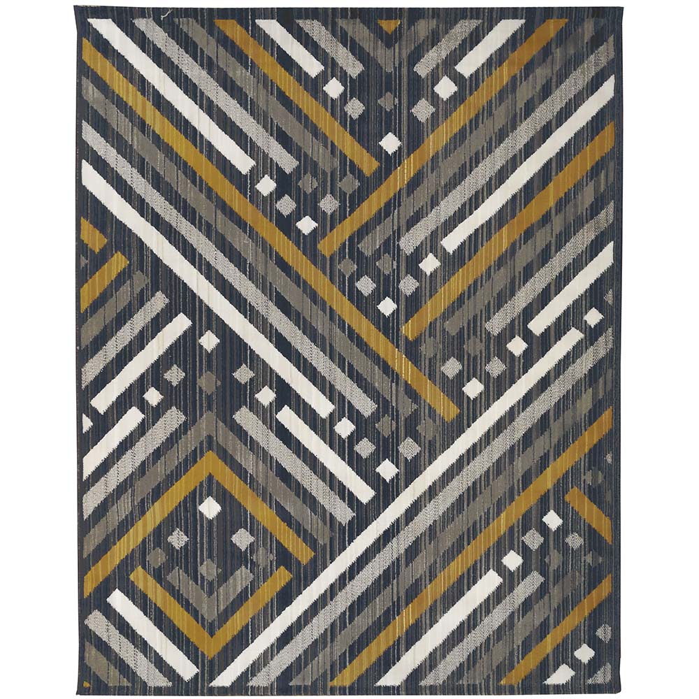 Tapete para sala Carter 04 Cinza-Bege-Amarelo 1,00X1,40M