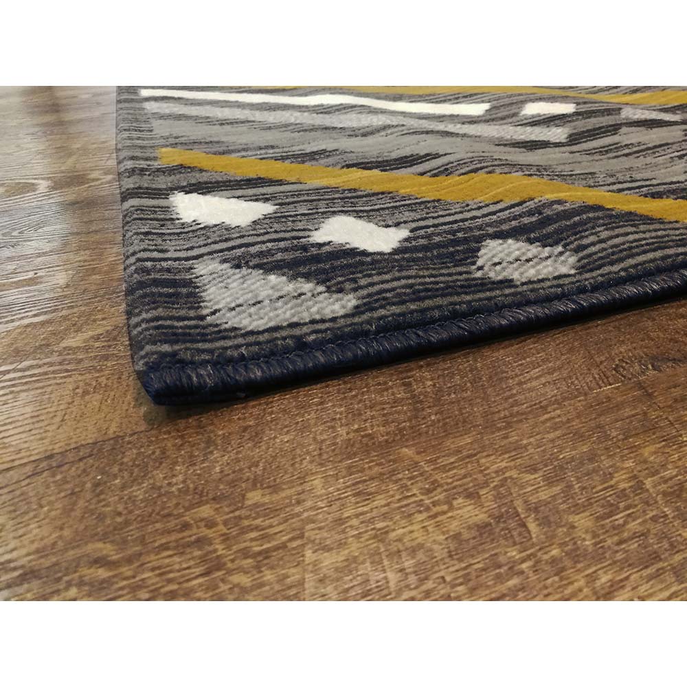 Tapete para sala Carter 04 Cinza-Bege-Amarelo 1,00X1,40M