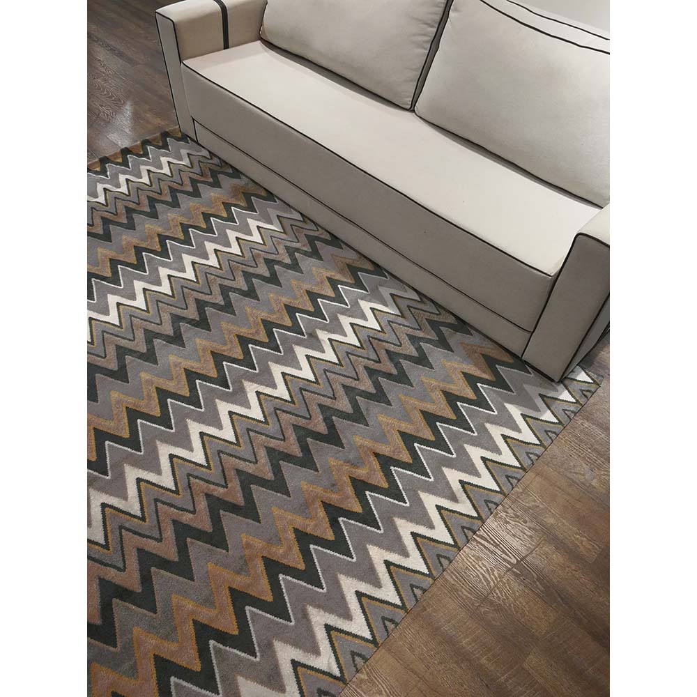 Tapete para sala Sena 01 Cinza-Bege-Amarelo 2,00X2,50M