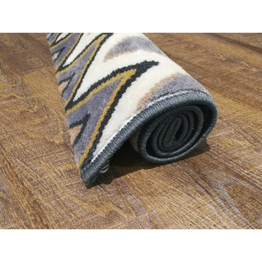 Tapete para sala Sena 01 Cinza-Bege-Amarelo 2,00X2,50M