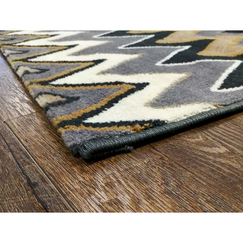 Tapete para sala Sena 01 Cinza-Bege-Amarelo 2,00X2,50M