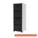 [OUTLET] Gaveteiro Stuart II 4 GV Cinza Cristal e Preto