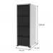 [OUTLET] Gaveteiro Stuart II 4 GV Cinza Cristal e Preto