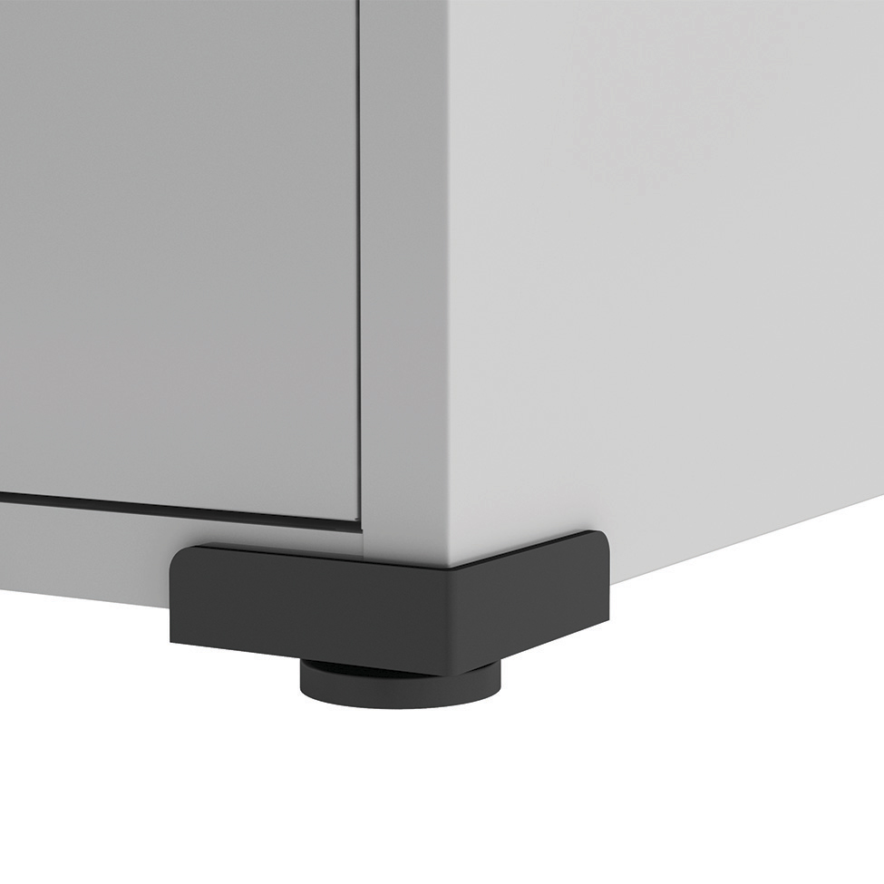Gaveteiro Stuart II 4 GV Cinza Cristal e Preto