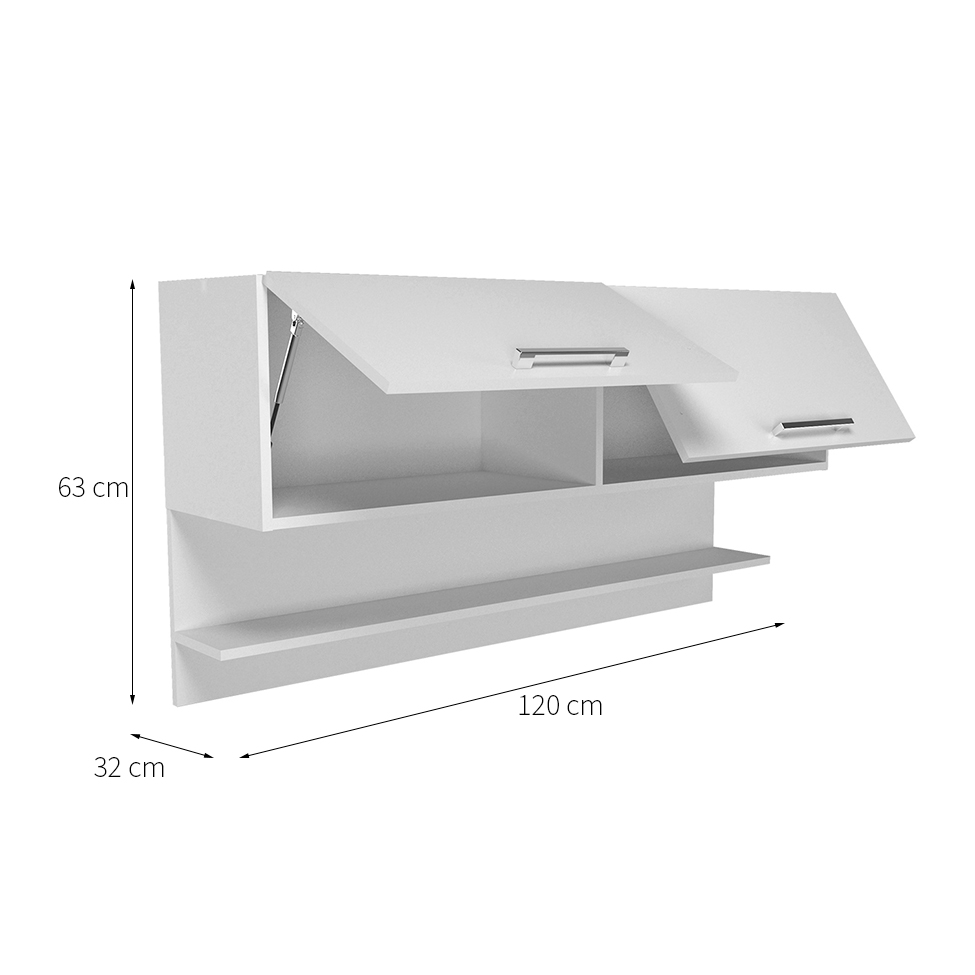 Armário Aéreo Flávia 2 Portas Branco
