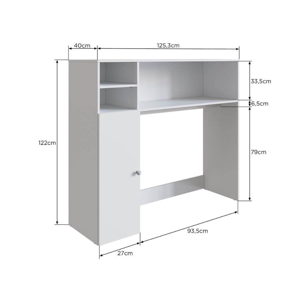 Armário Multiuso Lateral Berlim Branco Nova Móbile 122x125,3x40cm