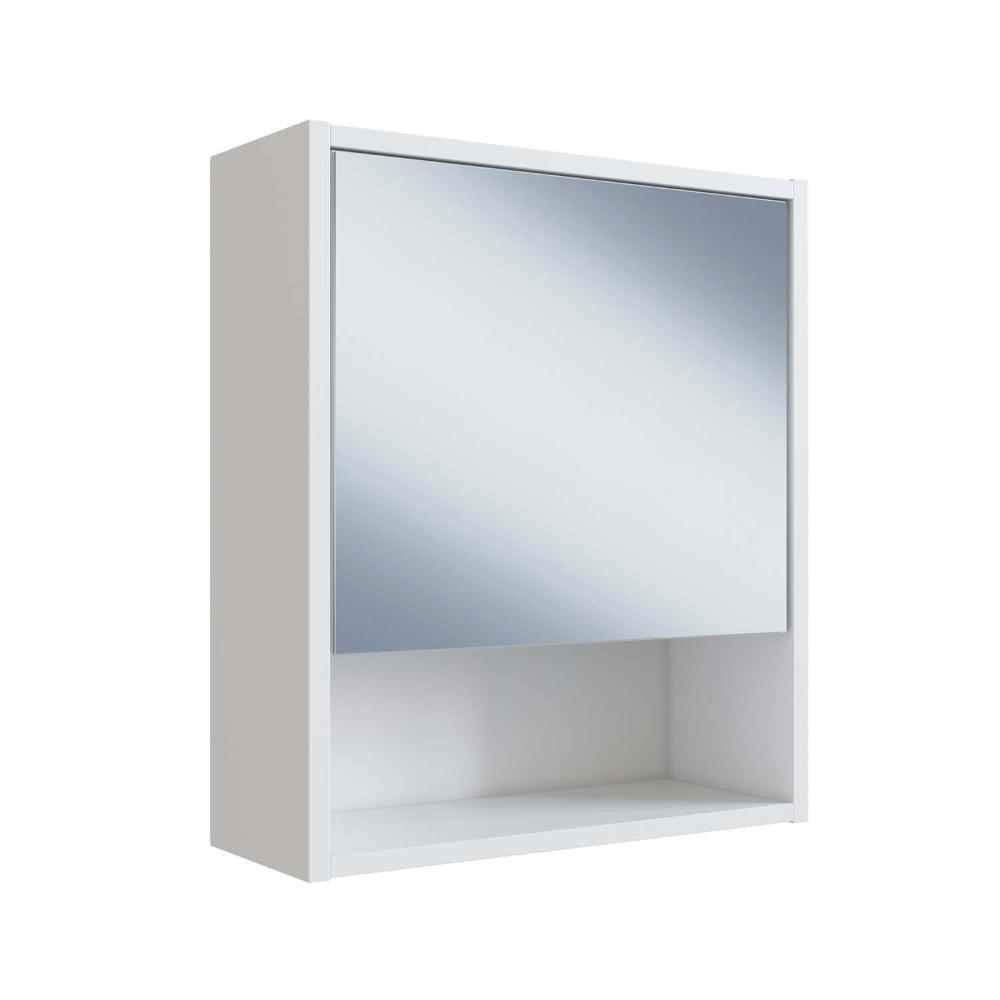 Armário para Banheiro com Porta e Espelho Slim Nova Móbile Branco