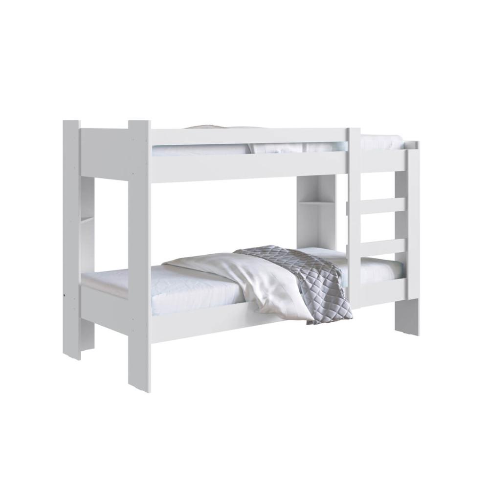 Cama Beliche 100% MDF com Pintura UV Branco Acetinado B63 Nova Móbile