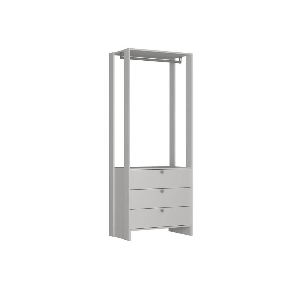 Closet com 1 cabideiro e 3 Gavetas Yes Nova Mobile Branco
