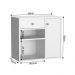 Conjunto Mesa e Armário Home Office Nova Mobile Branco